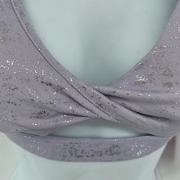 Kyoyo lilac silver twist front sports bra yoga bralette NEW small - Picture 6 of 11